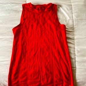 Athleta bright red/orange mesh tank